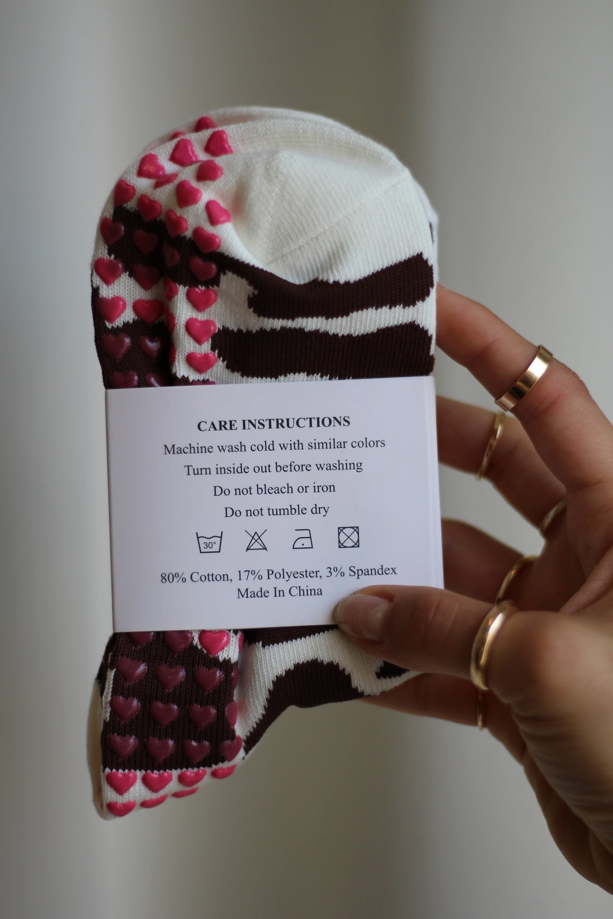 Non-Slip Cow Print Ruffle Socks